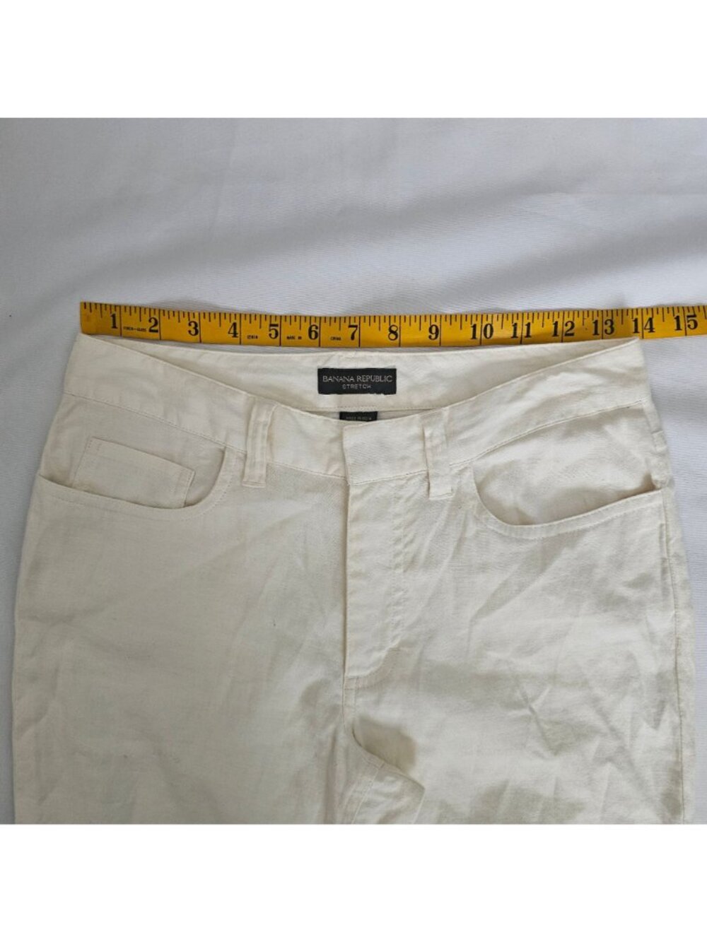 Banana Republic Stretch Cotton-Linen Blend Straight Leg Pants Women's Size 2 - Picture 8 of 11
